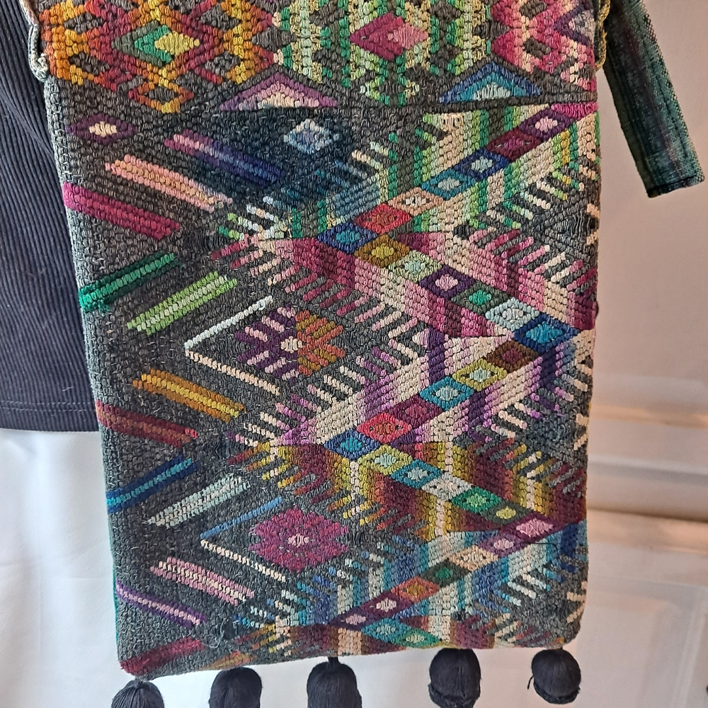 Guatamalan Handloomed Cotton Multicolor Geometric Textile Crossbody Bag
